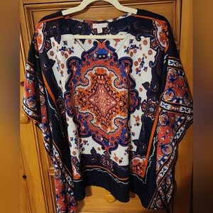 DRESSBARN Plus Size Multicolor Paisley Blouse